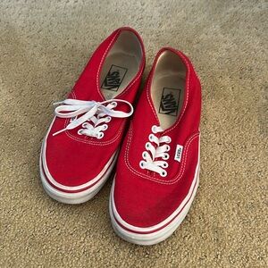 VANS red low top lace up